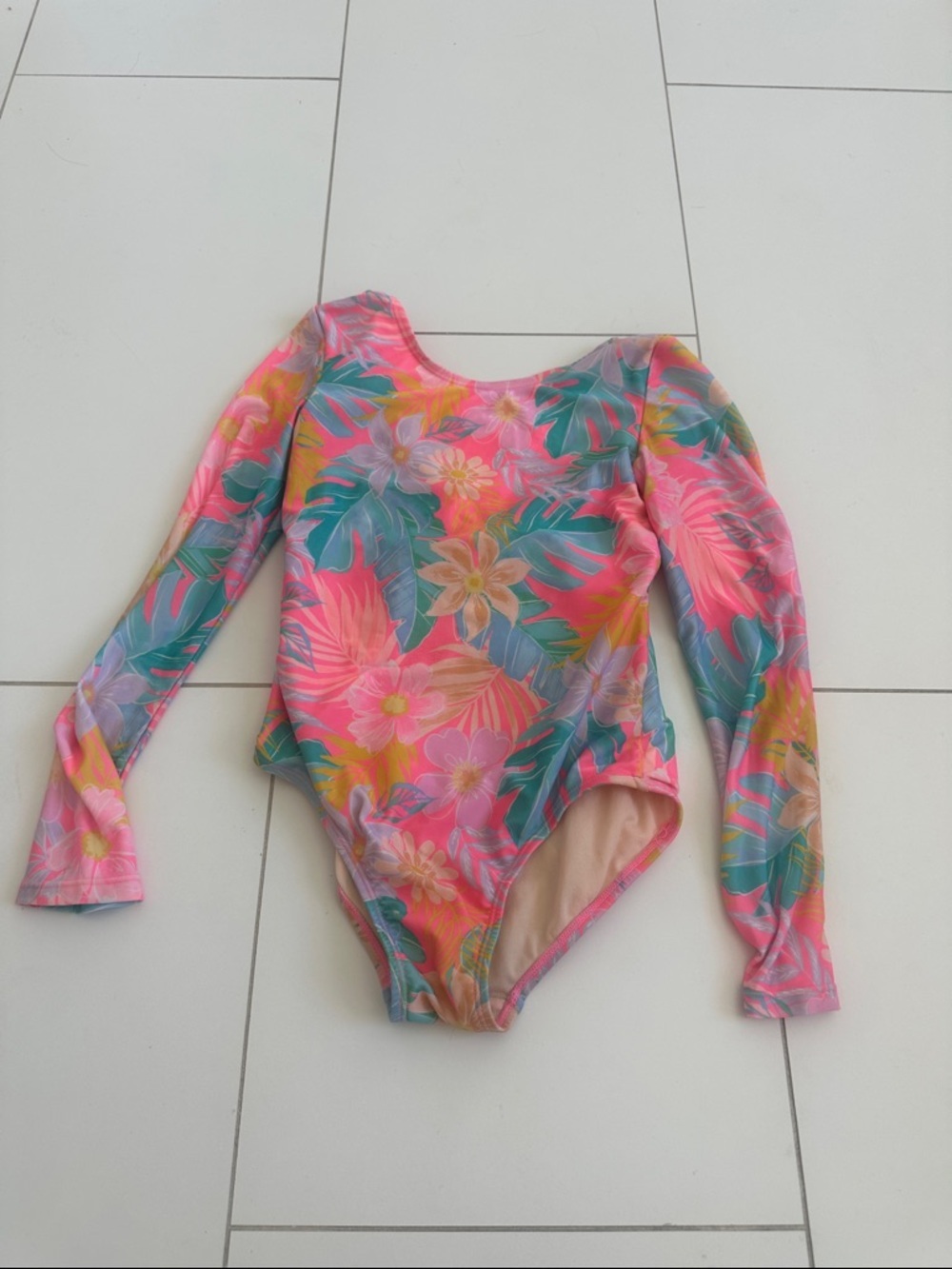 Cat & Jack pink Rashguard floral 8 girls